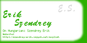 erik szendrey business card